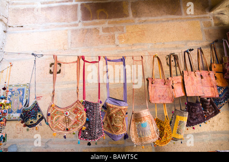 Marchandises à vendre, tissu jaisalmer Banque D'Images