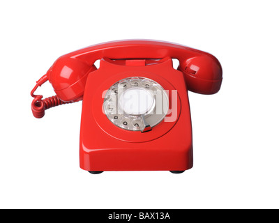 Vintage téléphone rouge Banque D'Images