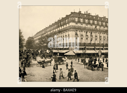 Le Grand Hôtel et le Café de la Paix Banque D'Images