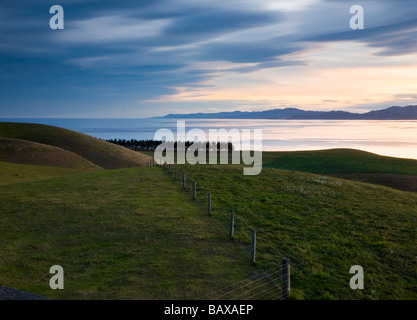 Crépuscule sur un affût près de Kaikoura ile sud Nouvelle Zelande Banque D'Images