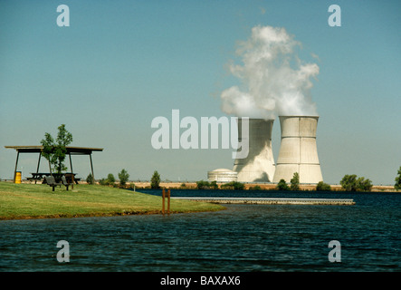 Rancho Seco d'exploitation de centrales nucléaires. Banque D'Images