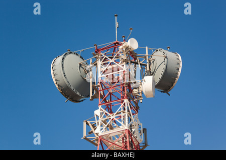 Mâts d'antennes de communication et près de Mijas Costa del Sol Malaga Province Espagne Banque D'Images