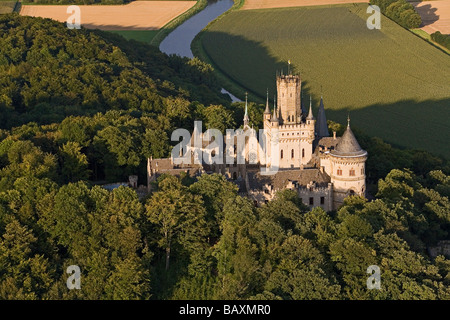 Vue aérienne, Château de Marienburg, région de Hanovre, Basse-Saxe, Allemagne du nord Banque D'Images