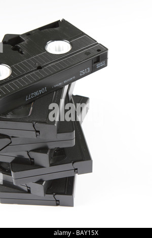 Magnétoscope les cassettes vidéo pile pile de videos Banque D'Images