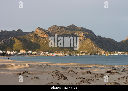 Dunes et Port de Pollença, à proximité de Pollensa, Majorque, Iles Baléares, Espagne Banque D'Images