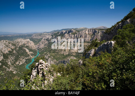 Grand Canyon du Verdon, vue sur le canyon du Verdon et de la rivière Verdon, Var, Provence, France Banque D'Images