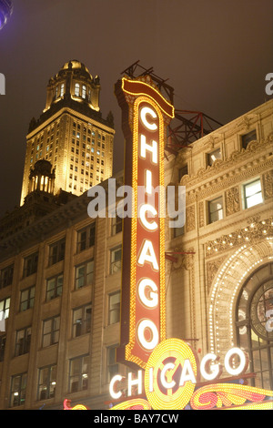 Chicago Theatre, 175 North State Street, Chicago, Illinois, États-Unis Banque D'Images