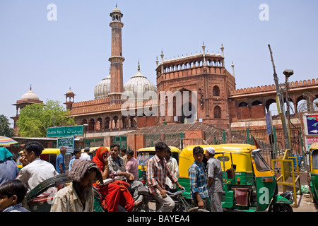 La mosquée Jama Masjid. La vieille ville de Delhi. L'Inde Banque D'Images
