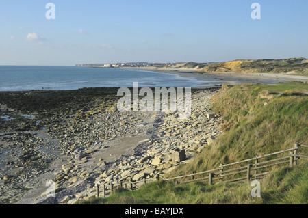 Le littoral du nord de la France près de Pointe aux Oies avec vue sur la Manche Banque D'Images