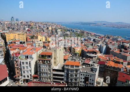 Vue depuis la tour de Galata, Istanbul, Turquie Banque D'Images