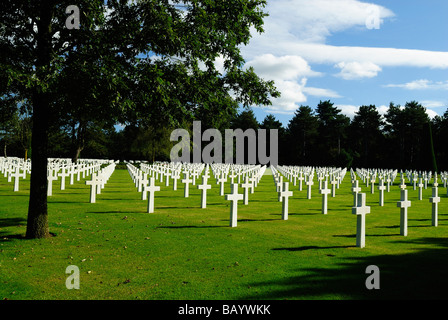 Cimetière Américain de Normandie à Colleville sur Mer Banque D'Images