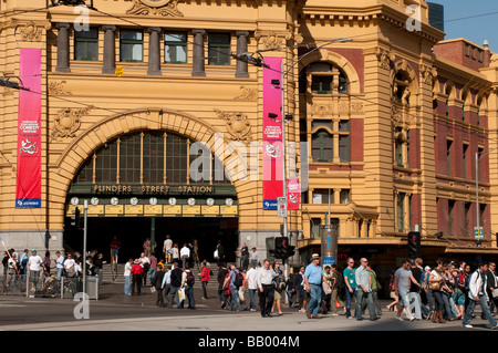 Entrée principale de l'occupation de la gare de Flinders Street, Melbourne, Australie Banque D'Images