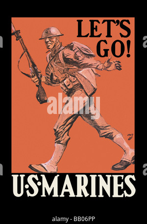 Let's Go ! Les Marines américains Banque D'Images