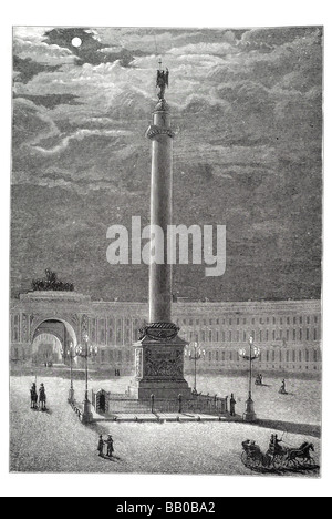 Colonne d'Alexander Palace Square st Saint Petersburg Russie architecture monument empereur Alexandre I Auguste de Montferrand Banque D'Images