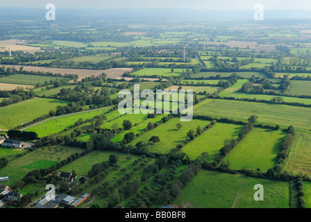 Vue aérienne de la terre de Normandie, France Banque D'Images