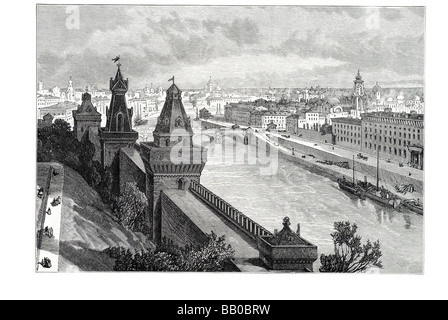 Vue du Kremlin de Moscou Banque D'Images