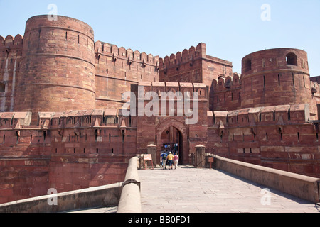 Entrée principale du fort d'Agra Agra en Inde Banque D'Images