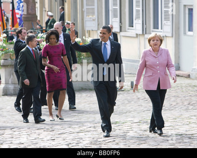 La CDU, Angela MERKEL, Chancelière fédérale d'Allemagne et Président de l'Union chrétienne-démocrate CDU, Barack Obama, président des États-Unis Banque D'Images