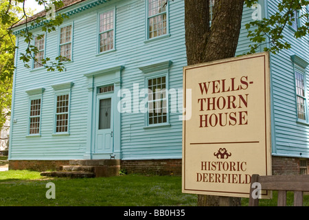 Old Deerfield, Massachusetts. Ville historique. Banque D'Images