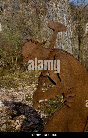 Llanymynech Hill avec la sculpture dans le Nord du Pays de Galles Royaume-uni UK Europe EU Banque D'Images