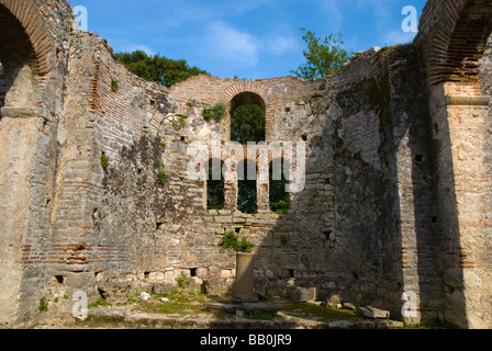 Ruines de la grande basilique de l'ancienne Europe Albanie Butrint Banque D'Images