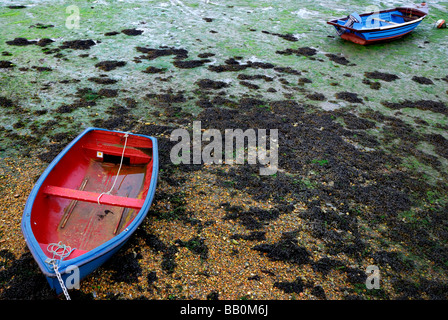 Bateaux échoués à marée basse dans le port de Chichester Emsworth England UK Banque D'Images