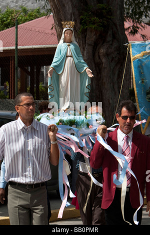 La masse des marins et la bénédiction de la mer Saint Barthelemy Gustavia Procession Jour Banque D'Images