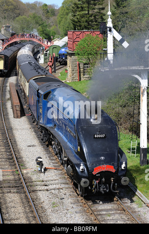 A4 60007 Pacifique Sir Nigel Gresley à Goathland. North York Moors Railway Steam Gala. 3 mai 2009 Banque D'Images