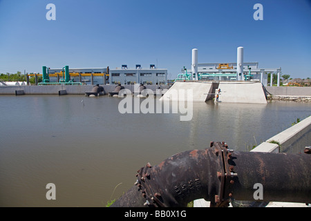 Harvey Louisiane une station de pompage sur le Canal Harvey qui contribue à protéger la région de La Nouvelle-Orléans contre les inondations Banque D'Images