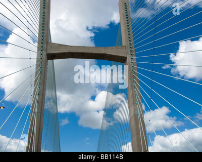 Le Severn Bridge, Avon, Royaume-Uni Banque D'Images