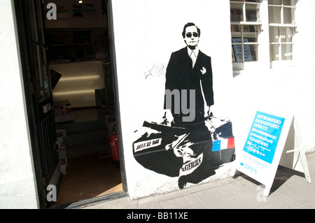 Blek le Rat par pochoir sur Brick Lane à Londres Banque D'Images