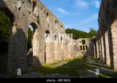 Ruines de la grande basilique de l'ancienne Europe Albanie Butrint Banque D'Images