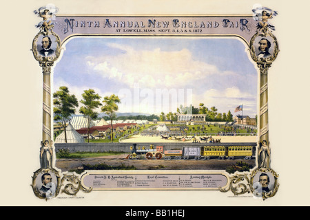 Neuvième rapport annuel sur la Nouvelle Angleterre,juste à Lowell, Mass., sept. 3,4,5 et 6 1872 Banque D'Images