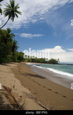 Le littoral de sable fin et de la jungle de la péninsule d'Osa le long du parc national Corcovado au Costa Rica. Banque D'Images