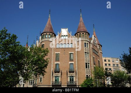 Casa de les Punxes à Barcelone, Espagne Banque D'Images