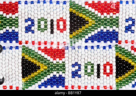Drapeau sud-africain et de la Coupe du Monde 2010 bracelets, Grahamstown, Eastern Cape Province, Afrique du Sud Banque D'Images