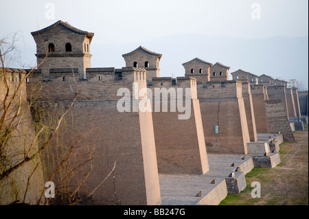 Le mur ouest de l'ancienne ville fortifiée de Pingyao, dans la province du Shanxi, Chine Banque D'Images