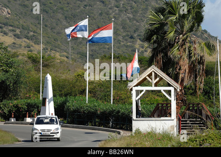 St Martin la frontière entre les Français et les Néerlandais partie Banque D'Images