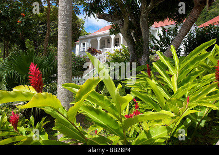 Saba Windwardside architecture traditionnelle Banque D'Images