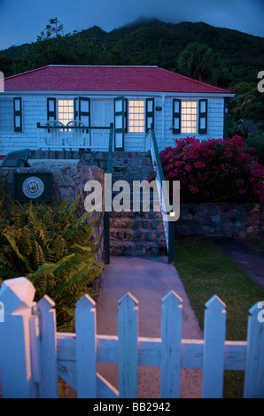 Saba Windwardside architecture traditionnelle Banque D'Images