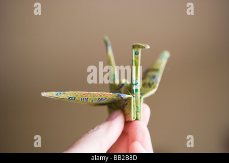 Grue de papier japonais, gros plan, symbole de paix Banque D'Images