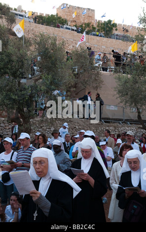 Israël Jérusalem Messe pontificale solennelle à Gethsemani 12 05 09 Banque D'Images