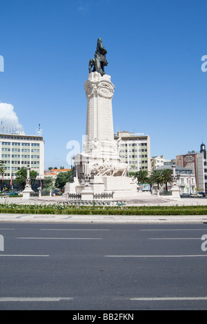 Marques do Pombal rond-point à Lisbonne, Portugal. Ce rond-point depuis le plus grand nombre d'accidents de voiture au Portugal. Banque D'Images