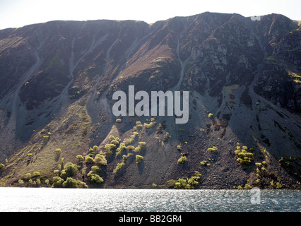 Vue à travers pierriers Wastwater, Lake District, UK. Banque D'Images