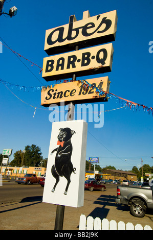 Inscrivez-vous publicité Abe's Bar B Q à Clarksdale, Mississippi Banque D'Images