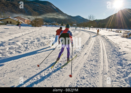 Ski de Brinzio province de Varese Italie Banque D'Images