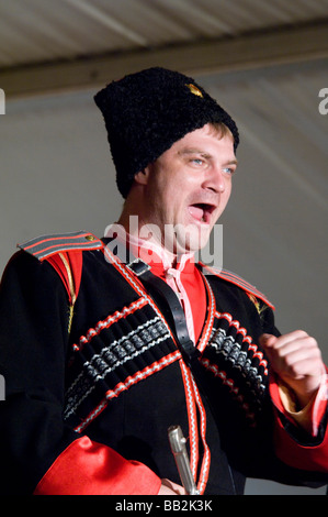 La Russie, Saint-Pétersbourg, spectacle folklorique cosaque russe. Banque D'Images