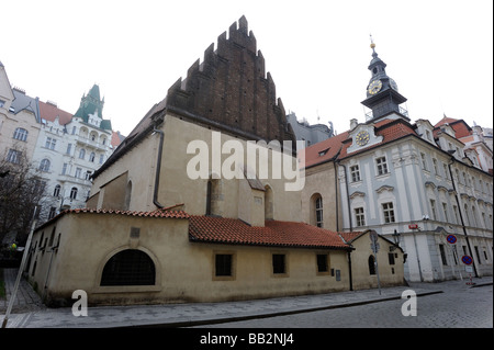 Ancien Nouvelle Synagogue Staronova synagoga quartier juif de Prague République Tchèque Banque D'Images