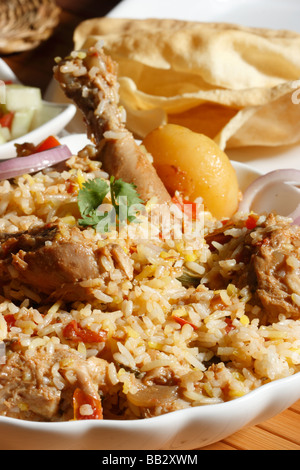 Le Sindhi biryani est un plat de riz et viande spéciale de la province de Sindh. Banque D'Images