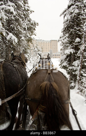 Le Canada, l'Alberta, le lac Louise. Farimont Chateau Lake Louise. Banque D'Images